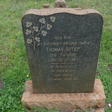 RETIEF Thomas 1884-1947