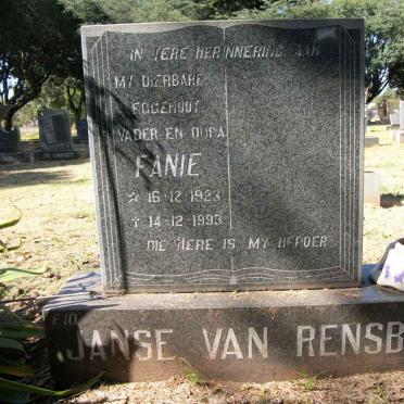 RENSBURG Fanie, Janse van 1923-1993