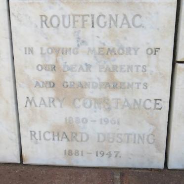 ROUFFIGNAC Richard Dusting 1881-1947 &amp; Mary Constance 1880-1961