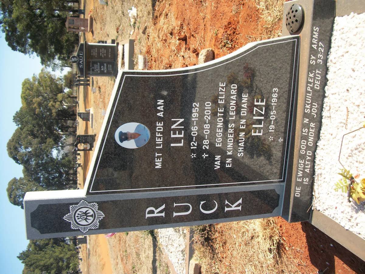 RUCK Len 1952-2010 &amp; Elize 1963-