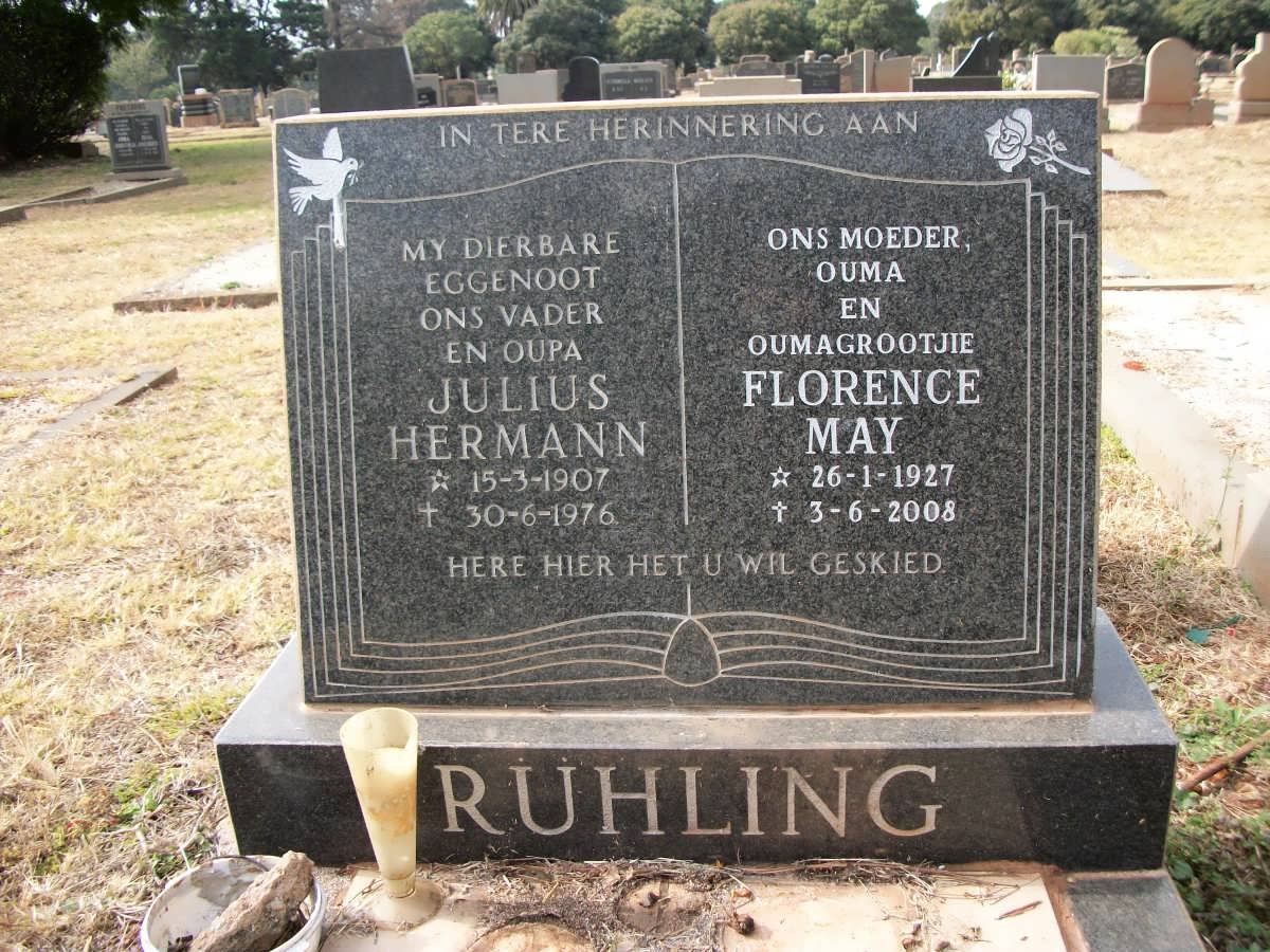 RÜHLING Julius Hermann 1907-1976 &amp; Florence May 1927-2008 :: STRUWIG Rosa Mathilda Ernistina 1950-2011