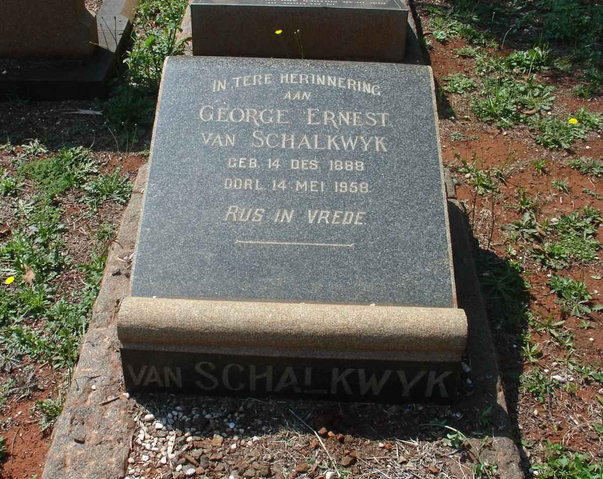 SCHALKWYK George Ernest, van 1888-1958