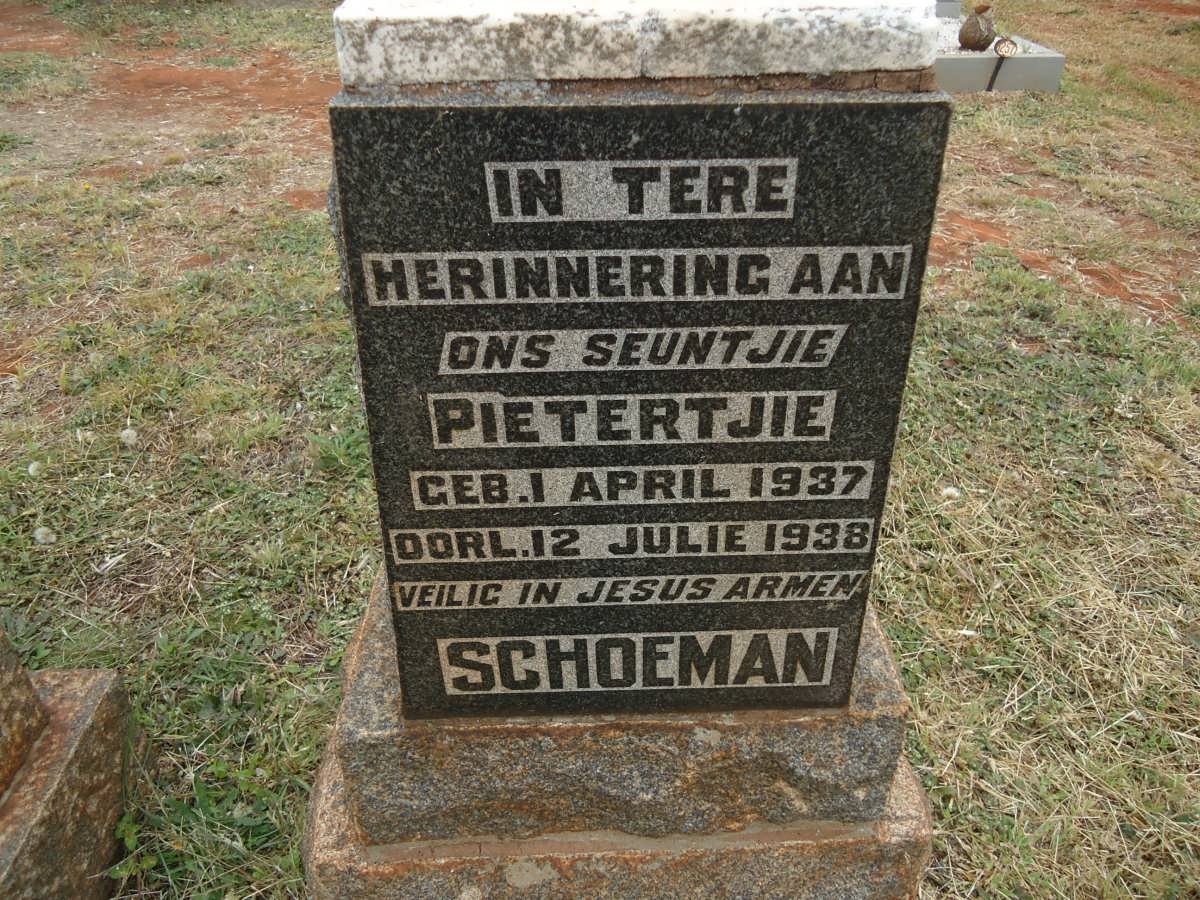 SCHOEMAN Pietertjie 1937-1938