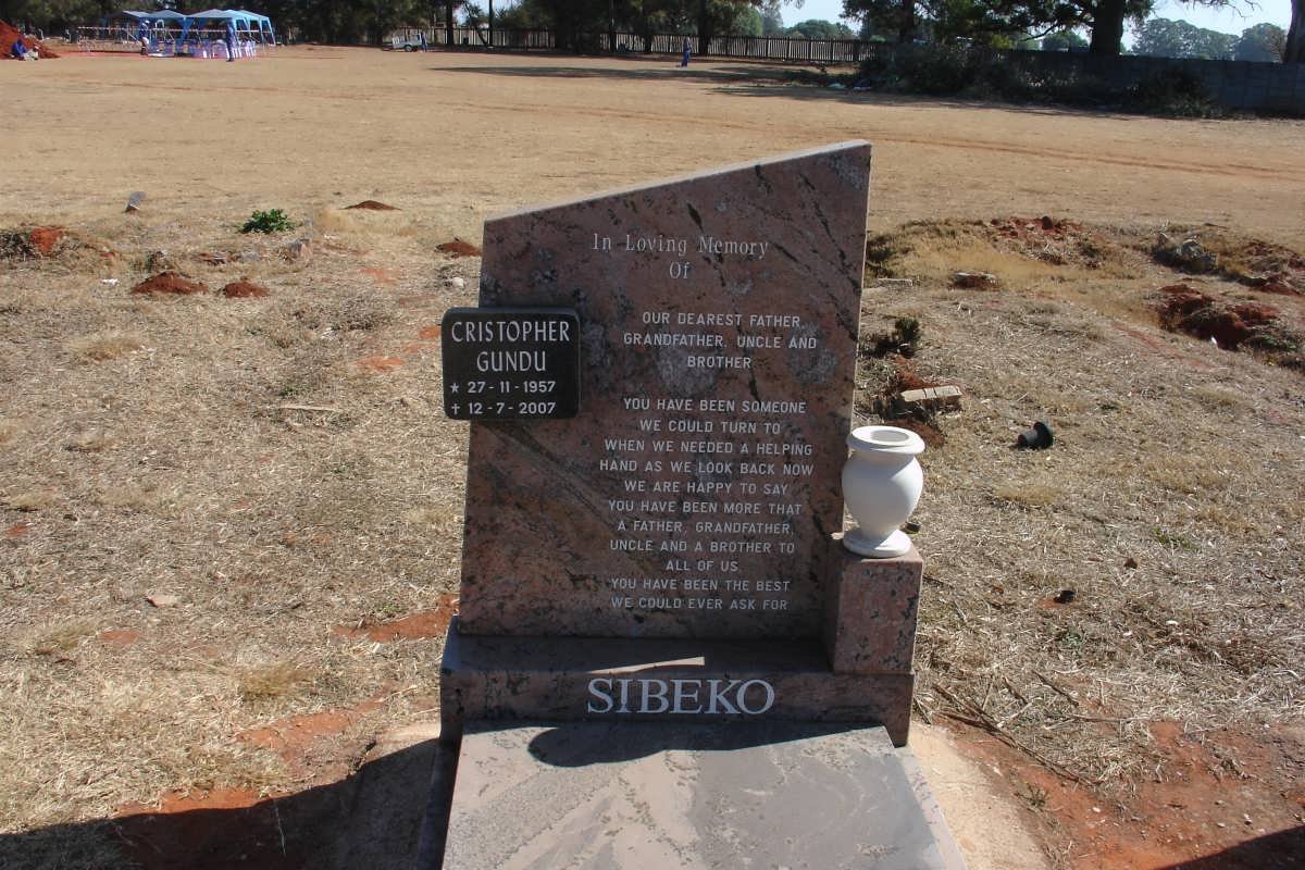 SIBEKO Christopher Gundu 1957-2007