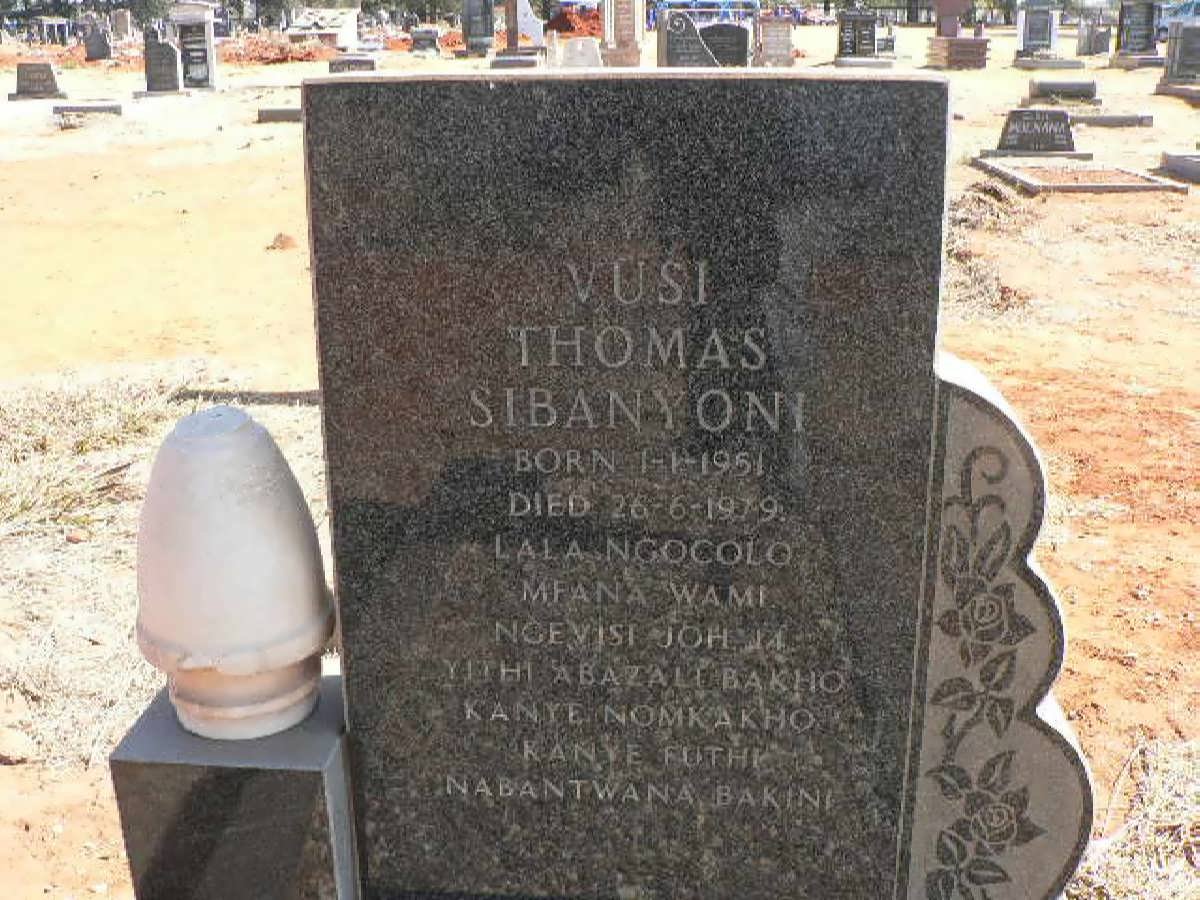 SIBANYONI Vusi Thomas 1951-1979