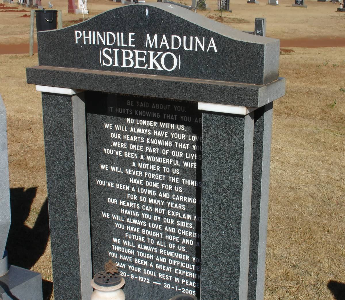 SIBEKO Phindile Maduna 1972-2005