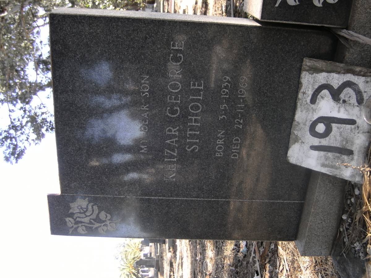 SITHOLE Keizar George 1939-1969