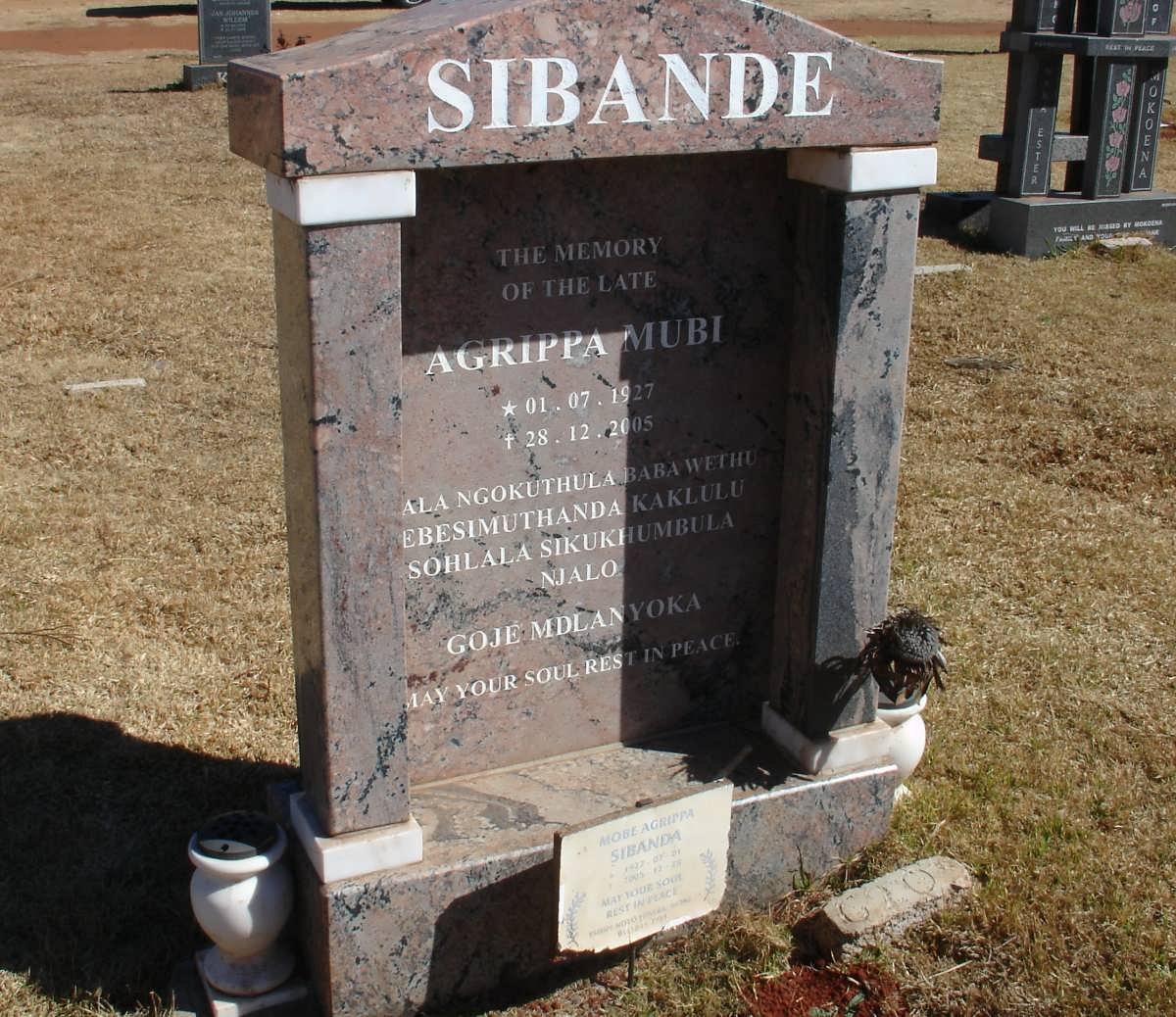 SIBANDE Agrippa Mubi 1927-2005