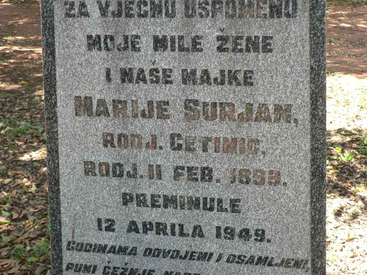 SURJAN Marije 1853-1949
