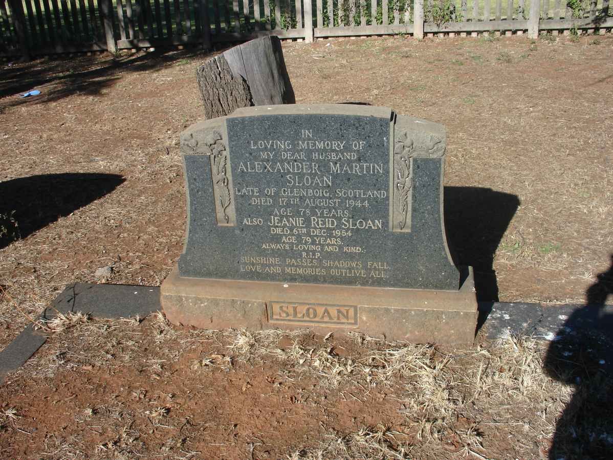 SLOAN Alexander Martin -1944 &amp; Jeanie Reid -1954
