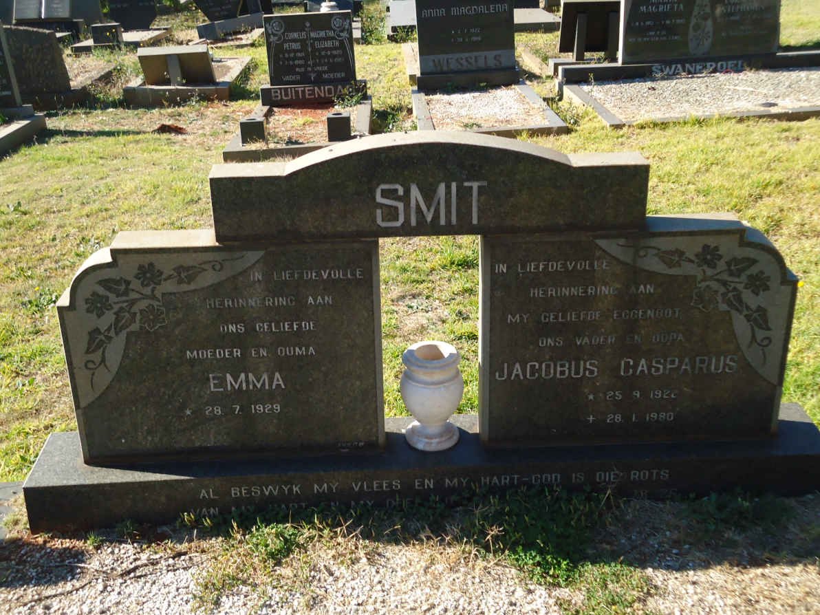 SMIT Jacobus Casparus 1922-1980 &amp; Emma 1929-