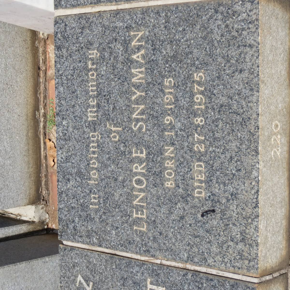 SNYMAN Lenore 1915-1975