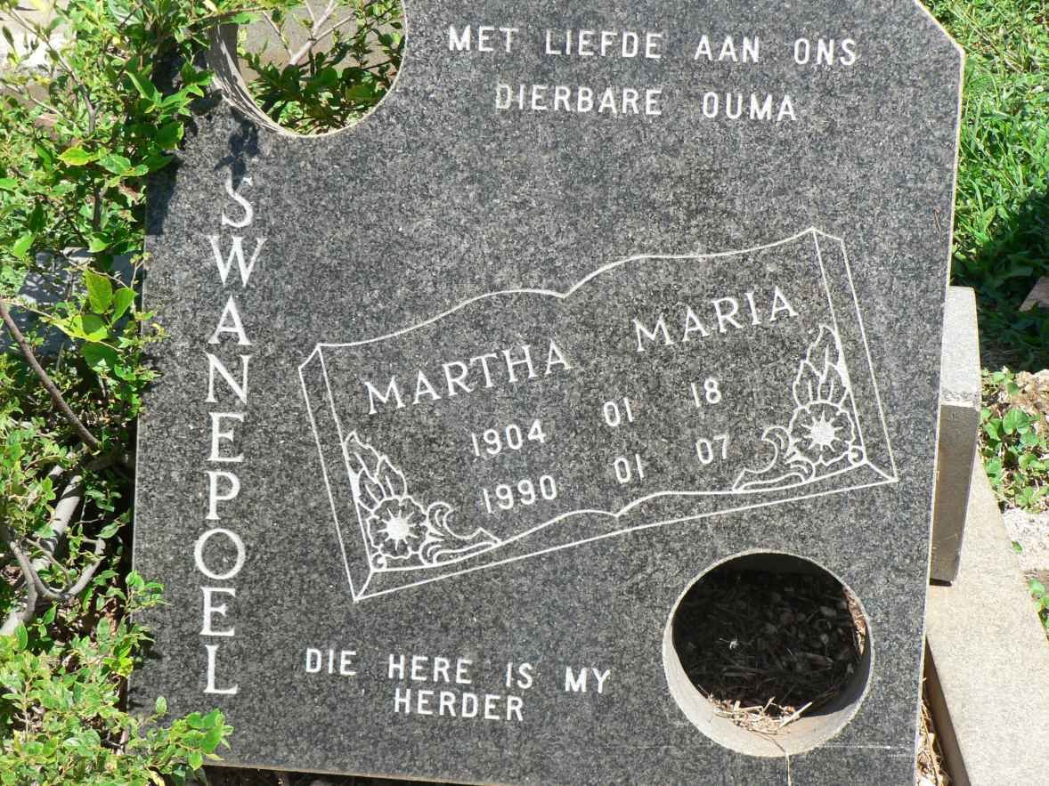 SWANEPOEL Martha Maria 1904-1990