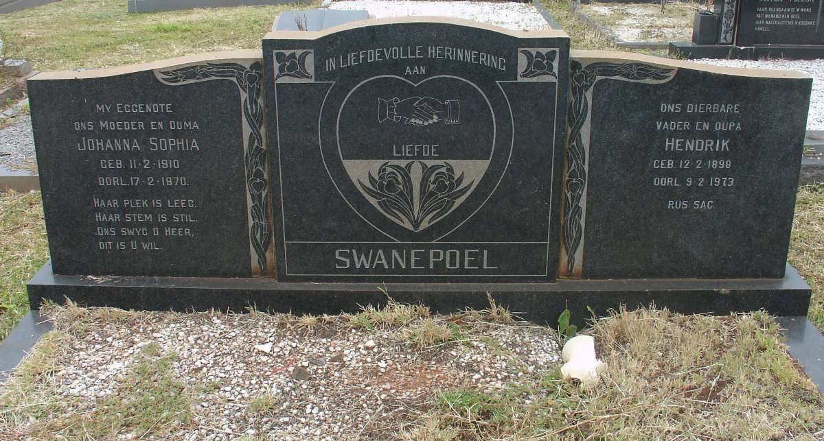 SWANEPOEL Hendrik 1898-1973 &amp; Johanna Sophia 1910-1970