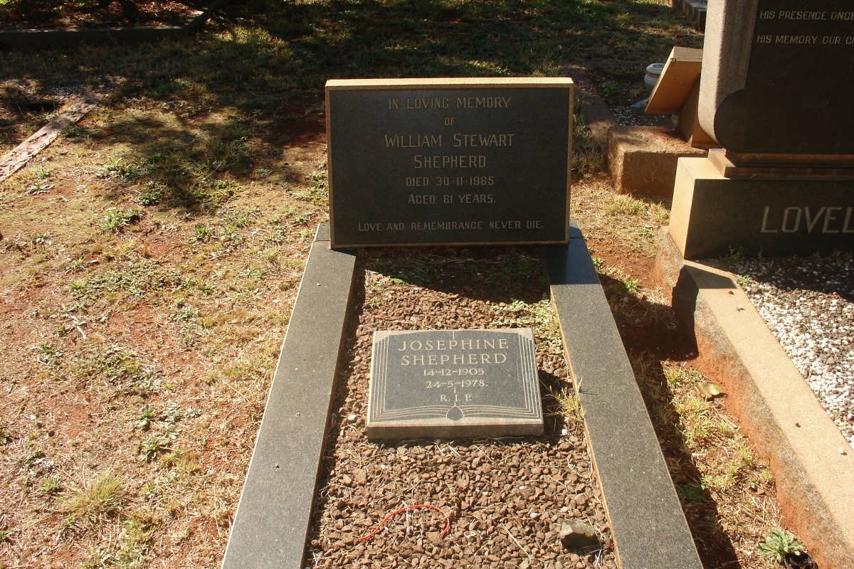 SHEPHERD William Stewart -1965 &amp; Josephine 1905-1978