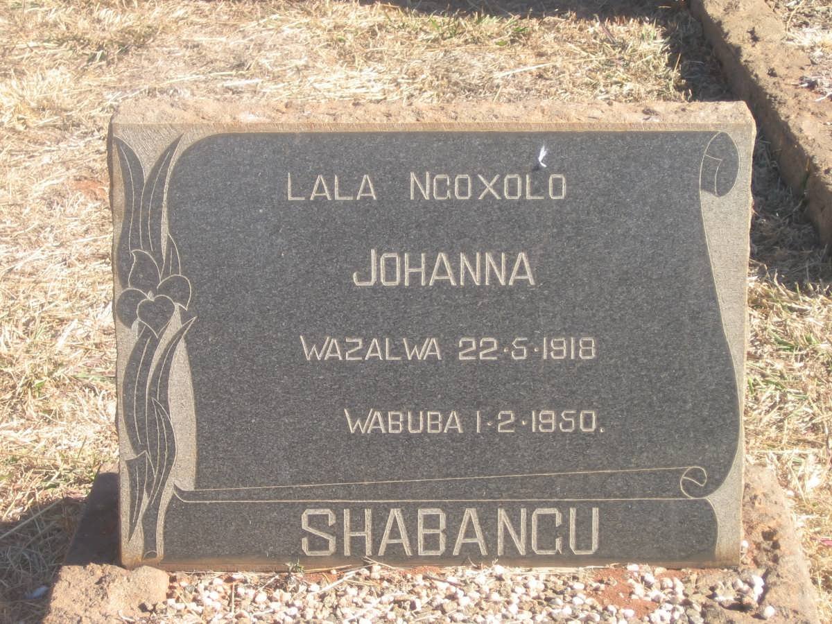 SHABANGU Johanna 1918-1950
