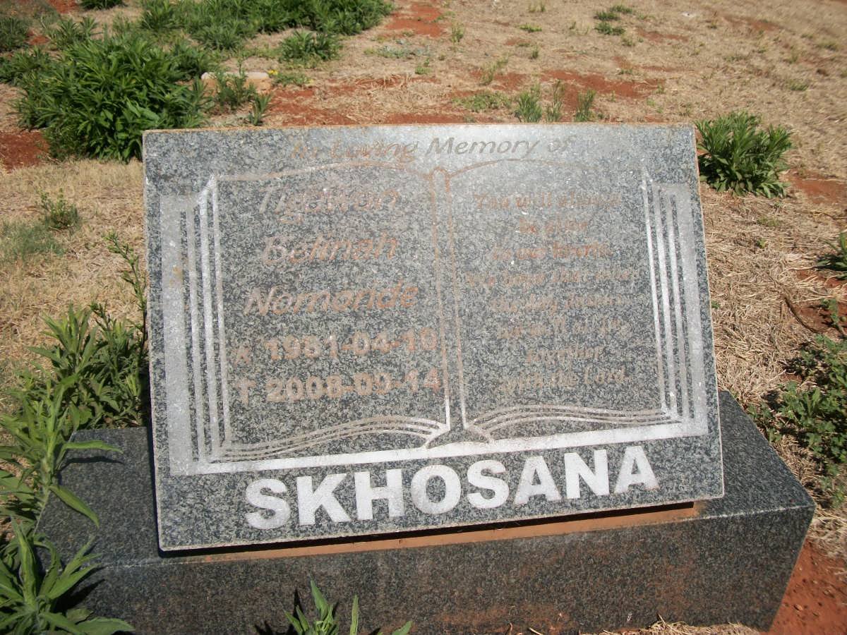 SKHOSANA Tigawan Belinah Nomonde 1981-2008