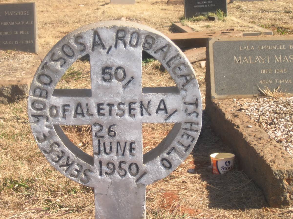 TSHETLO Sekes Yobotsosa Rosalea --1950