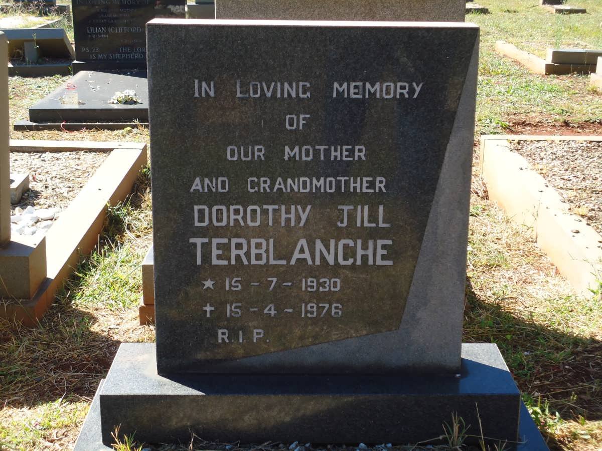 TERBLANCHE Dorothy Jill 1930-1976