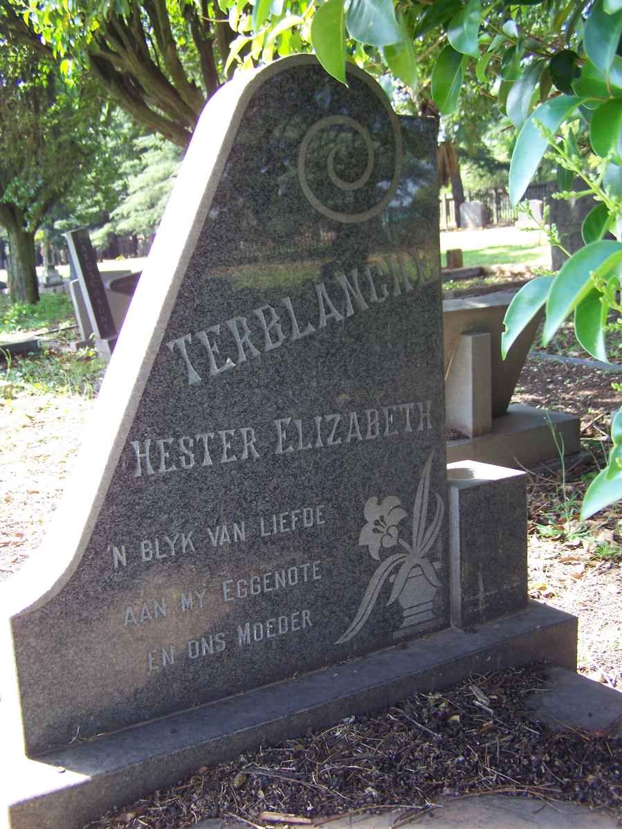 TERBLANCHE Hester Elizabeth