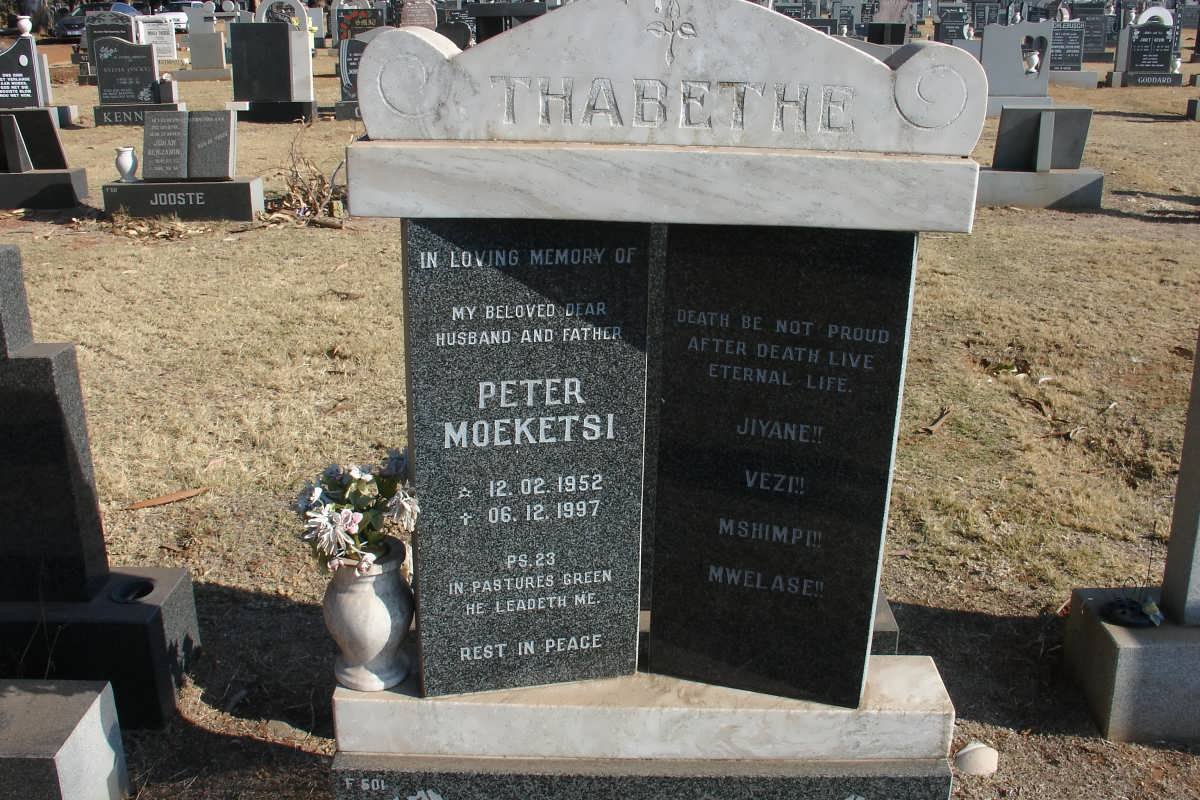 THABETHE Peter Moeketsi 1952-1997