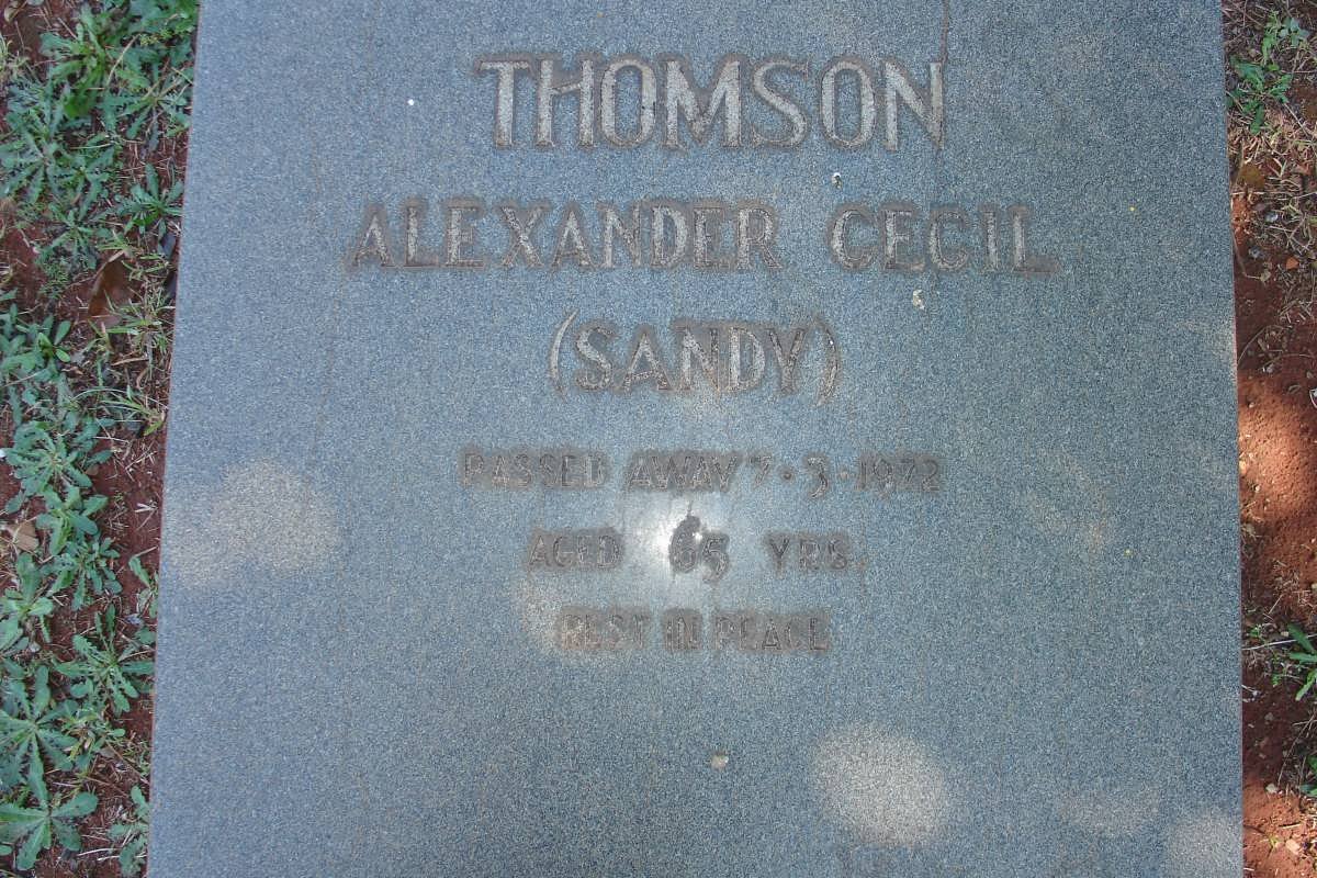 THOMSON Alexander Cecil -1972