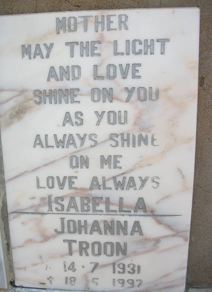 TROON Isabella Johanna 1931-1997