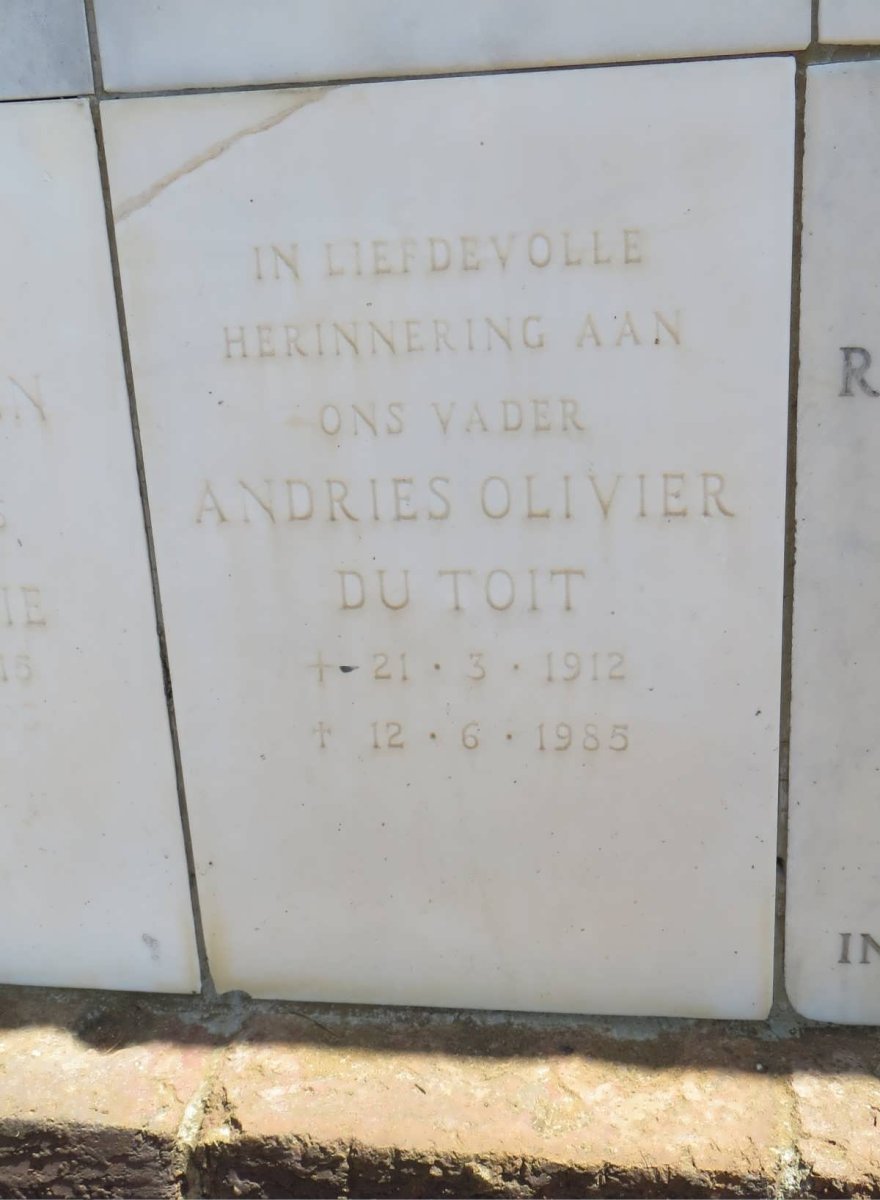 TOIT Andries Olivier, du 1912-1985