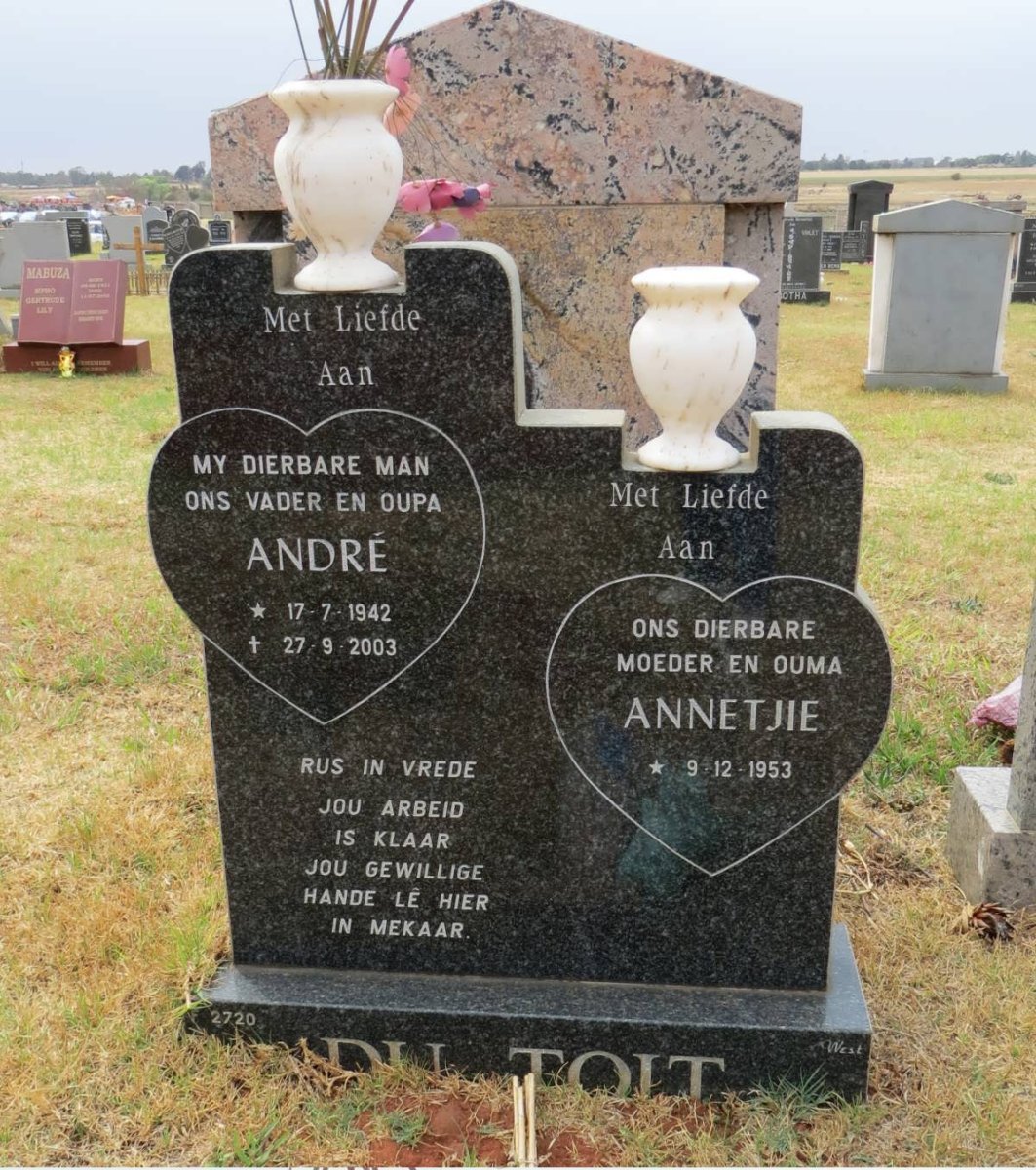 TOIT André, du 1942-2003 &amp; Annetjie 1953-