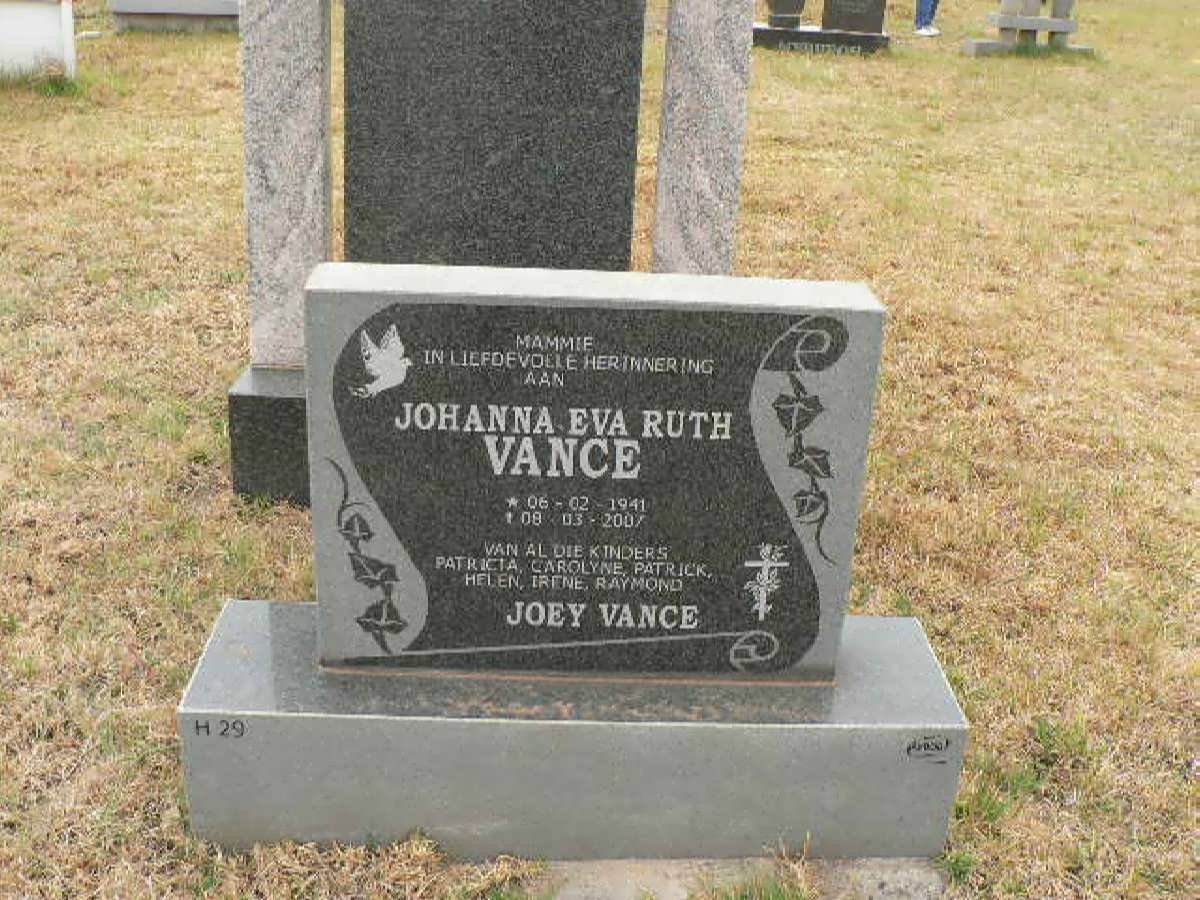 VANCE Johanna Eva Ruth 1941-2007