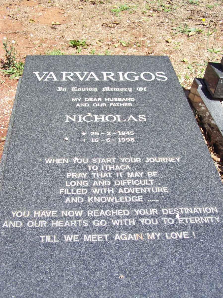 VARVARIGOS Nicholas 1945-1998
