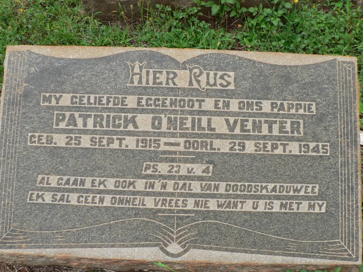 VENTER Patrick O'Neill 1915-1945