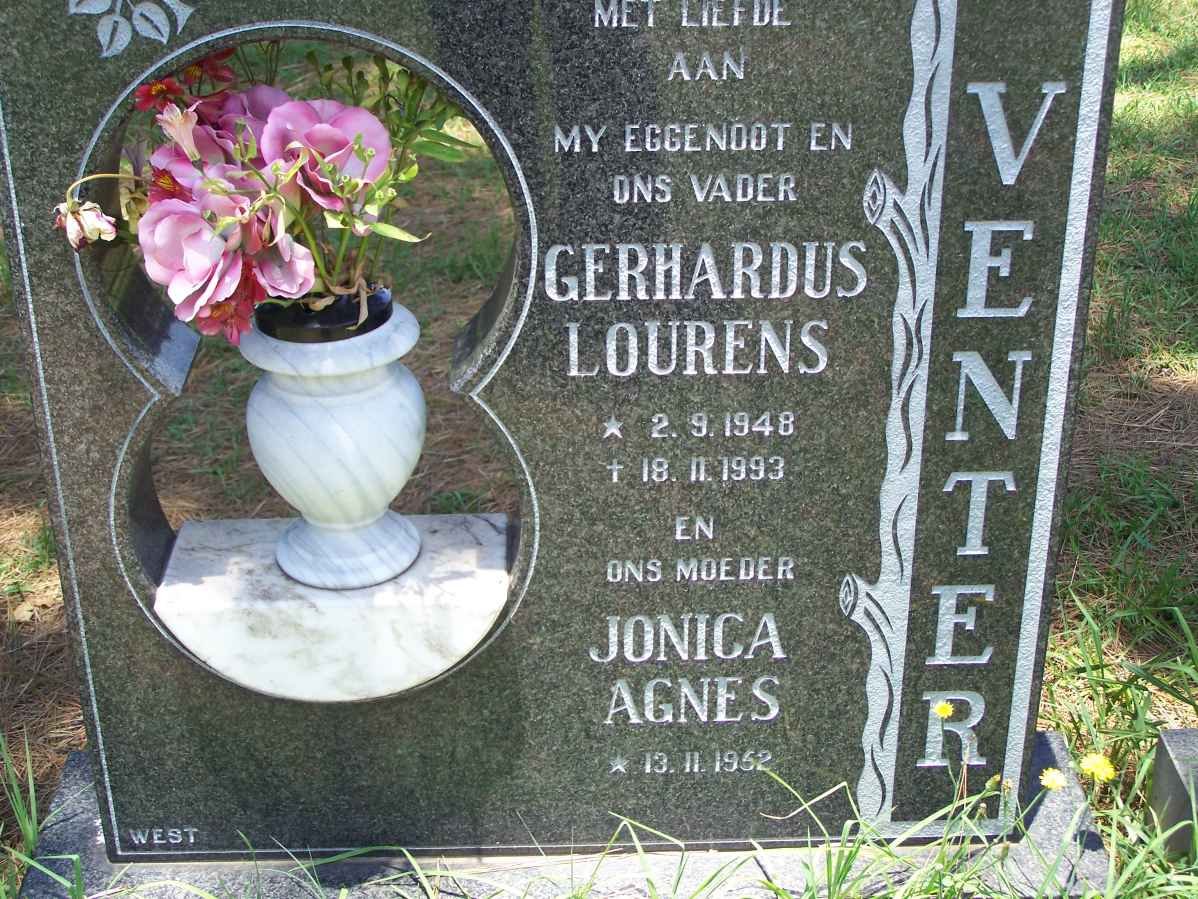 VENTER Gerhardus Lourens 1948-1993 &amp; Jonica Agnes 1952-