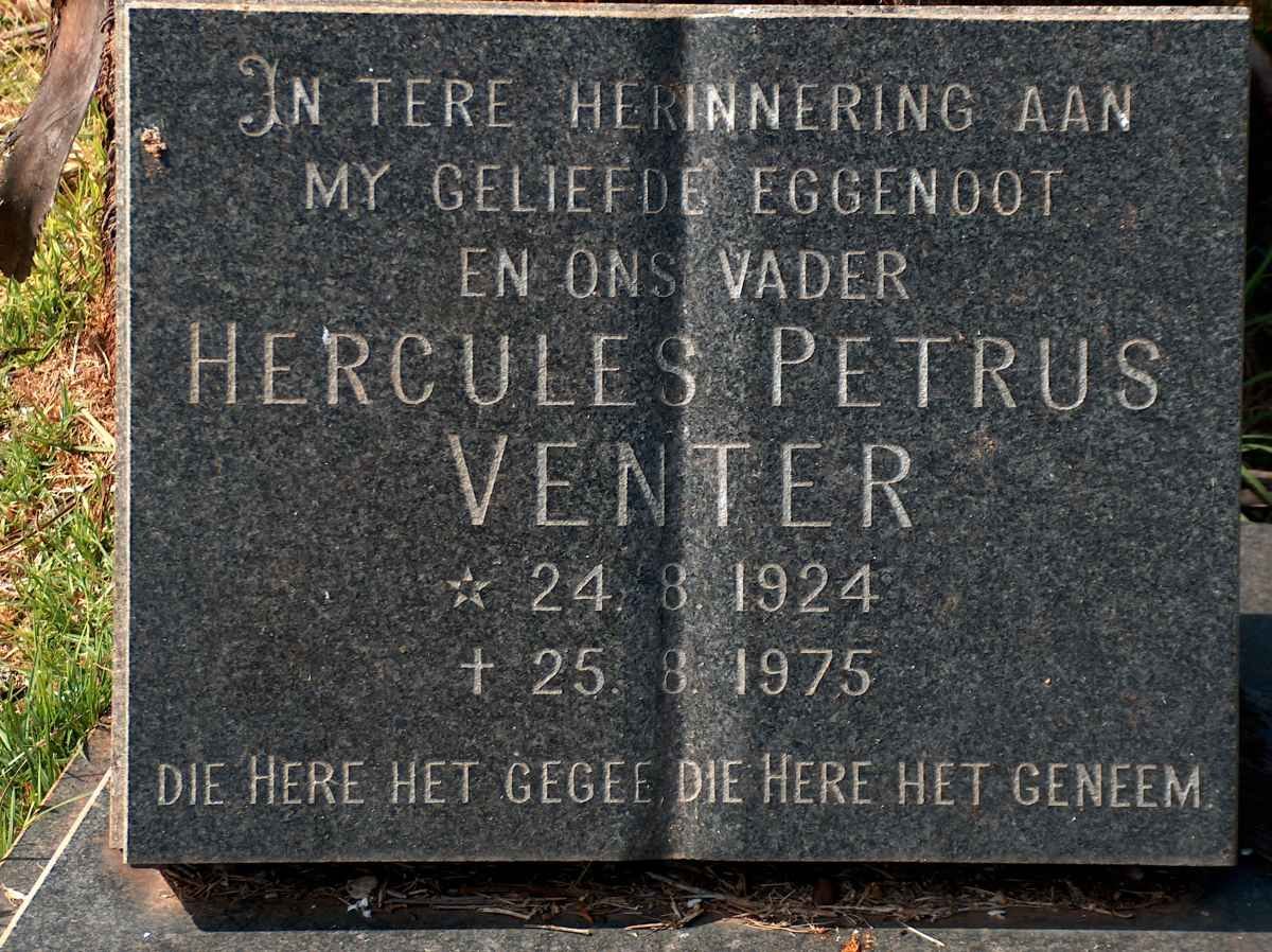 VENTER Hercules Petrus 1924-1975