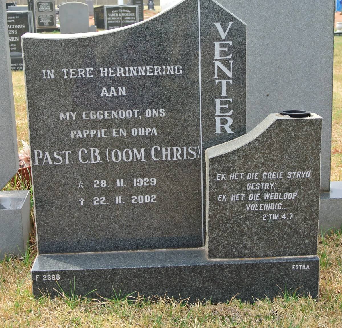 VENTER C.B. 1929-2002