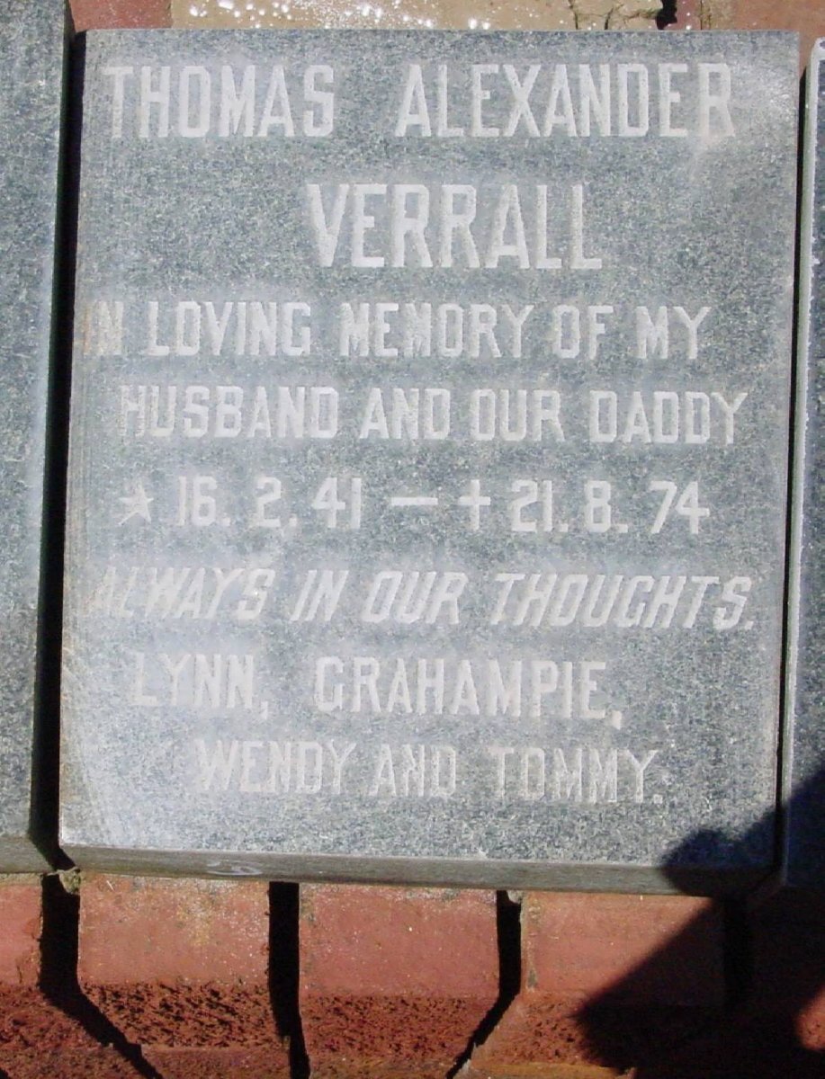 VERRALL Thomas Alexander 1941-1974