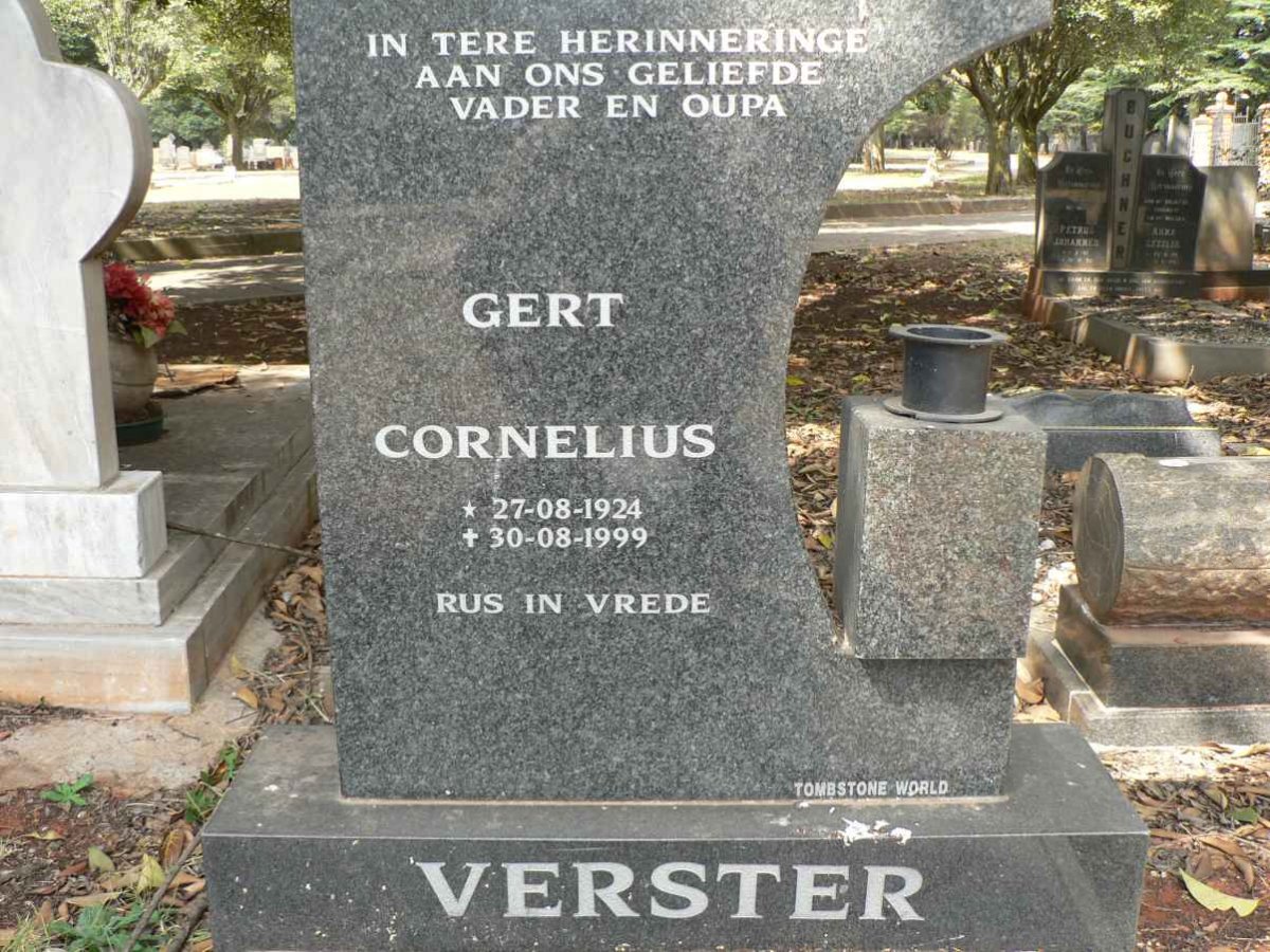 VERSTER Gert Cornelius 1924-1999