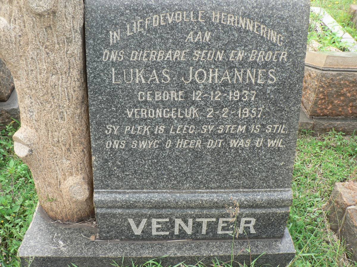 VENTER Lukas Johannes 1937-1957