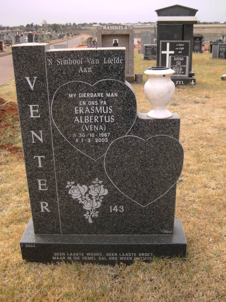 VENTER Erasmus Albertus 1967-2003