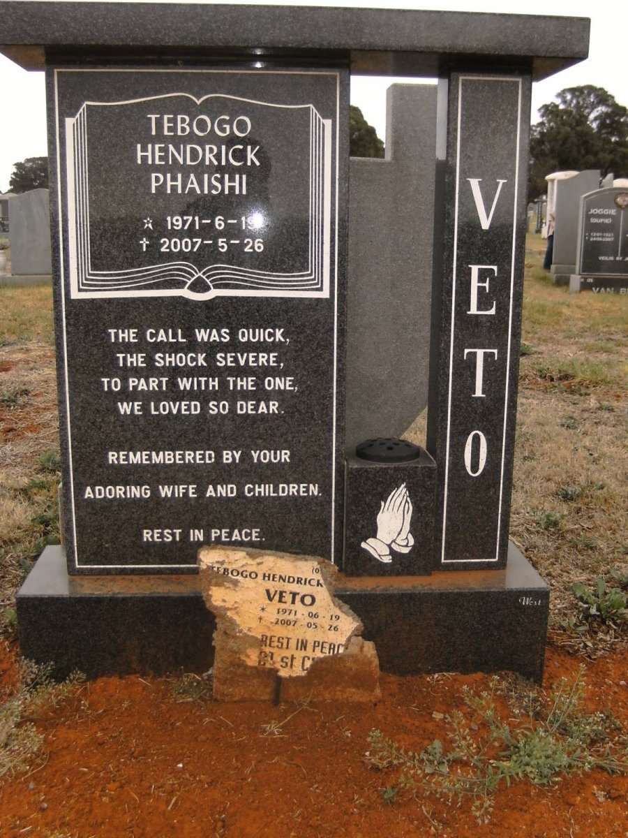 VETO Tebogo Henddrick Phaishi 1971-2007
