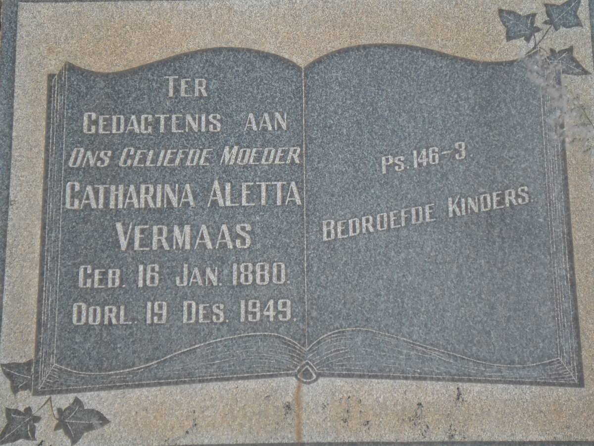 VERMAAS Catharina Aletta 1880-1949