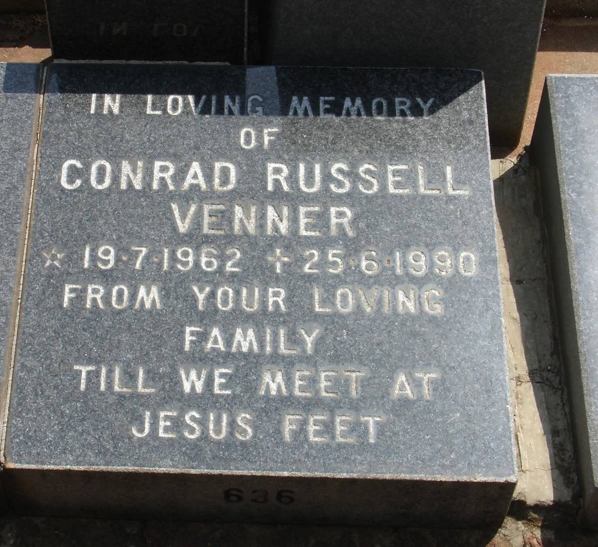 VENNER Conrad Russell 1962-1990