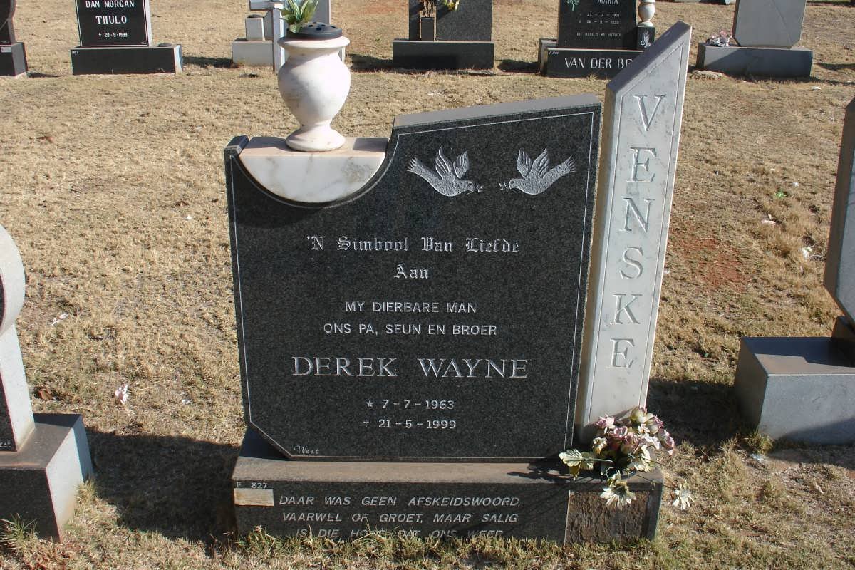 VENSKE Derek Wayne 1963-1999