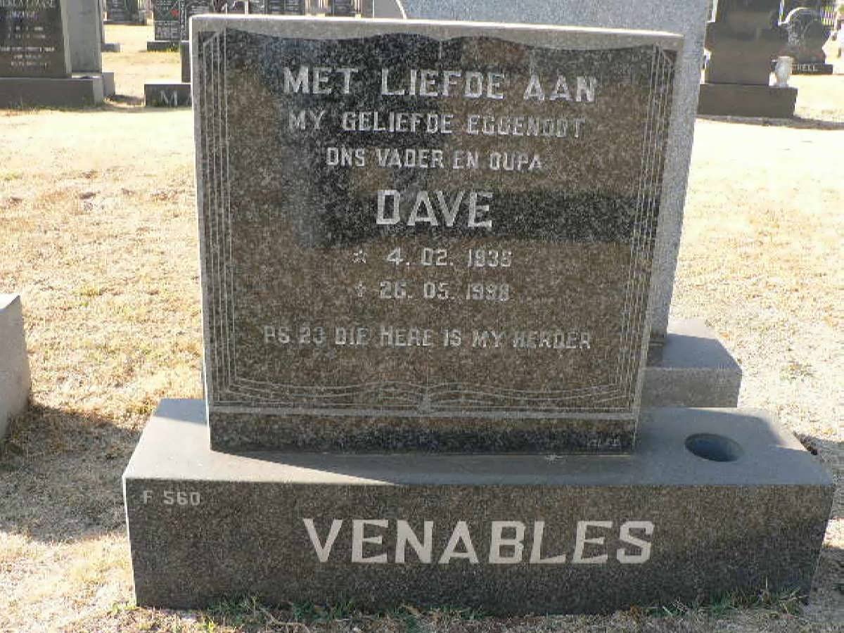VENABLES Dave 1936-1998