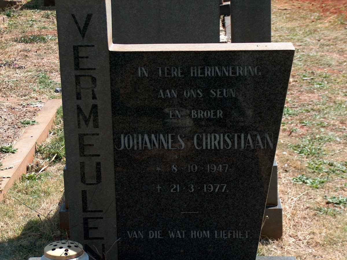 VERMEULEN Johannes Christiaan 1947-1977