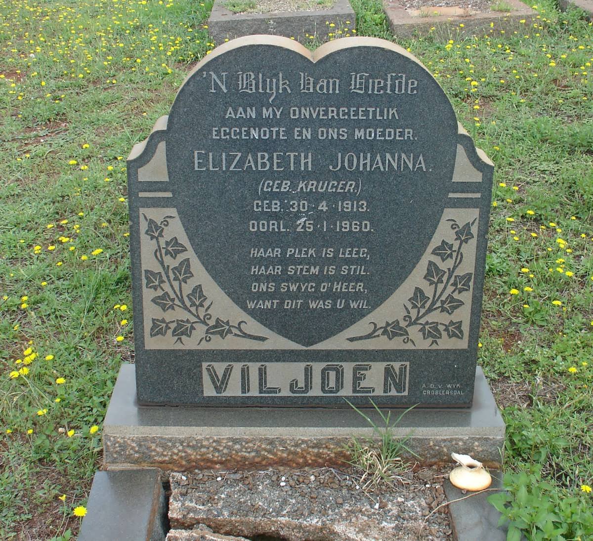 VILJOEN Elizabeth Johanna nee KRUGER 1913-1960