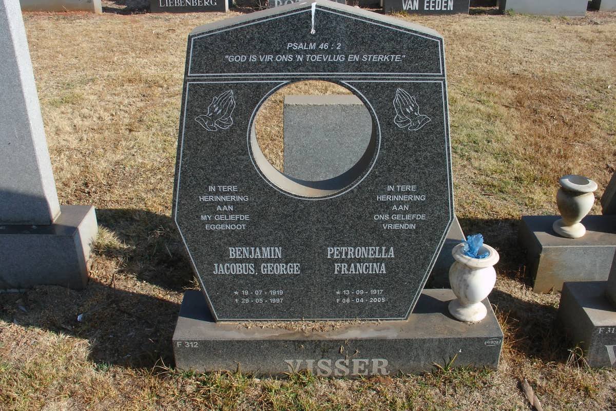 VISSER Benjamin Jacobus George 1919-1997 &amp; Petronella Francina 1917-2005