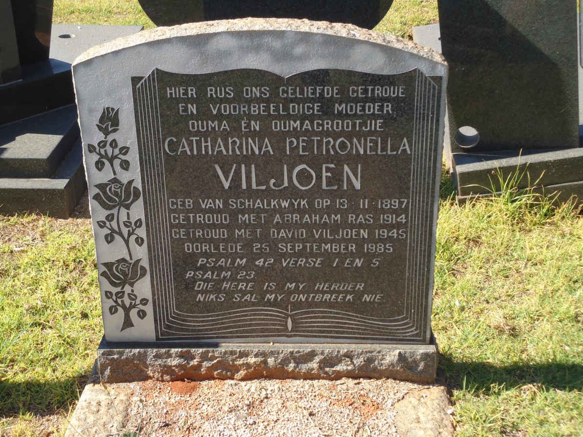 VILJOEN Catharina Petronella nee VAN SCHALKWYK 1897-1945