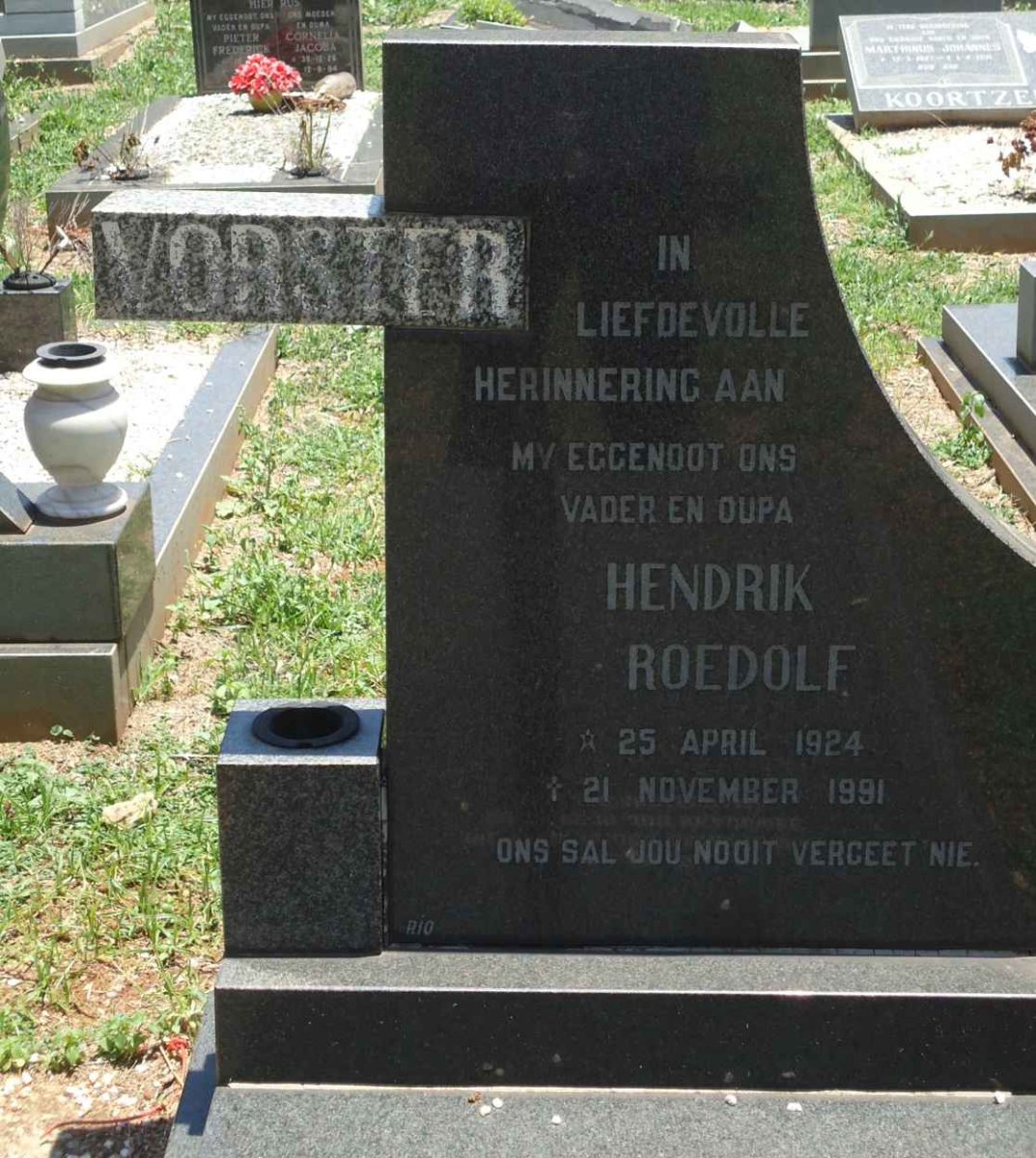 VORSTER Hendrik Roedolf 1924-1991