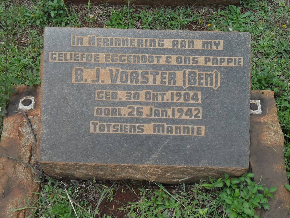 VORSTER B.J. 1904-1942
